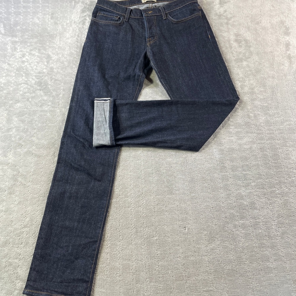 Baldwin Jeans Henley Mens 31  Slim Straight Raw Selvedge Indigo Button Fly USA